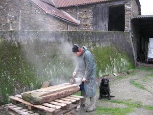 17 cutting the bases for the columns