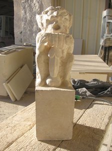 Gargouille d'un Satyre, sculpture originale, taille directe par David Kemp