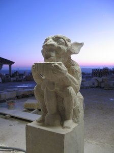 Gargouille d'un Satyre, sculpture originale, taille directe par David Kemp