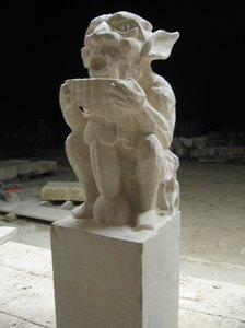 Gargouille d'un Satyre, sculpture originale, taille directe par David Kemp
